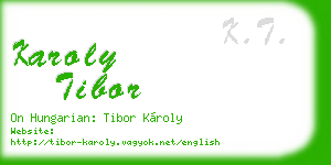 karoly tibor business card